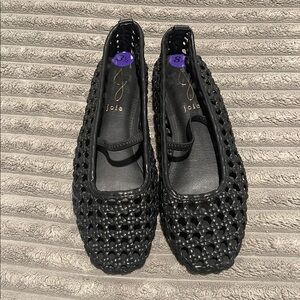 Joie Black Woven Ballet Flats